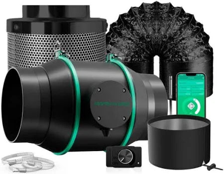 MARS HYDRO IFRESH 6-INCH SMART INLINE DUCT FAN AND CARBON FILTER COMBO